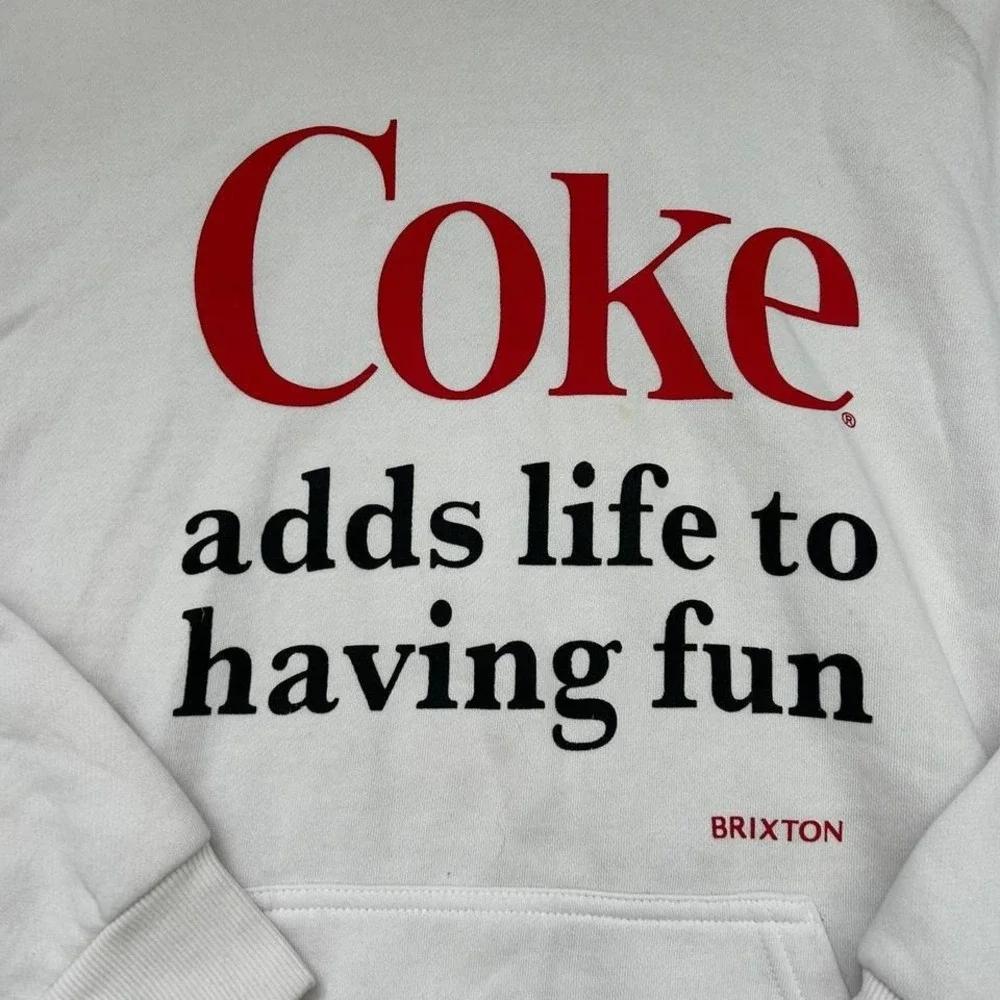 Vintage White Coke x Brixtn hoodie with red accents‎